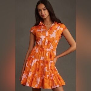 Hutch Orange and Pink Floral Mini Dress